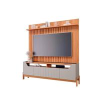 Estante p/ Sala até 70 Pol Moema/Maragogi Ripado c/ 4 Portas e Pés 180x197cm Off White/Nature - Permóbili Estante p/ Sala até 70 Pol Moema/Maragogi Ripado c/ 4 Portas e Pés 180x197cm Off White/Nature - Permóbili