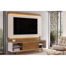 Estante p/ Sala até 75 Pol Loren c/ Nicho 201x58cm Freijo/Off White - DJ Móveis Estante p/ Sala até 75 Pol Loren c/ Nicho 201x58cm Freijo/Off White - DJ Móveis