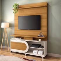 Estante Painel de TV 55 Pol 136cm Órbis Cinamomo/Off White - HB Móveis