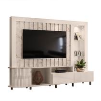 Estante Painel de TV 70 Polegadas 242cm Kim Calacata/Off White - Pallazio