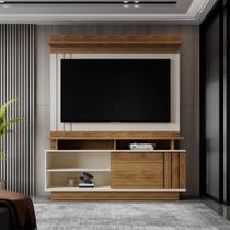 Estante Painel Home para TV 55" Goiás Off White/Amêndoa- MABE MAGAZINE