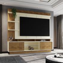 Estante Painel Home para TV 65" Vinhedos Off White/Amêndoa- MABE MAGAZINE