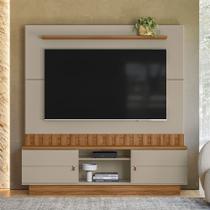 Estante Painel Home para TV 70" Florianópolis Grigio Fosco/Amêndoa- MABE MAGAZINE