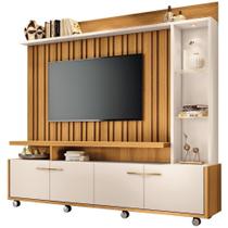 Estante Painel Para 60 Pol Com Led Ian B01 Cinamomo Off White