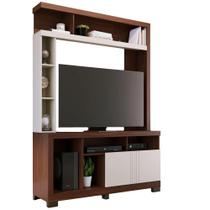 Estante Painel Para TV 50 Pol 136cm Efraim C04 Nogueira Real Off White Matte - Lyam Decor