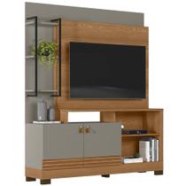 Estante Painel Para Tv 50 Pol 160cm River L05 Amêndoa Titânio - Lyam Decor Estante Painel Para Tv 50 Pol 160cm River L05 Amêndoa Titânio - Lyam Decor