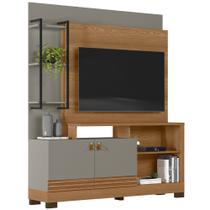 Estante Painel Para TV 50 Pol 160cm River L05 Amêndoa Titânio - Lyam Decor