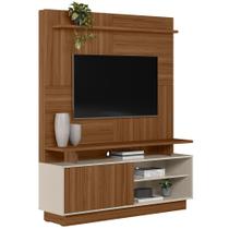 Estante Painel Para TV 60 Pol 150cm Boaz L05 Jatobá Off White - Lyam Decor