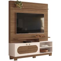 Estante Painel Para Tv 60 Pol 160cm Mafra B01 Castanho Off White - Lyam Decor