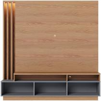 Estante Painel Para TV 65 Pol com LED Alencar C04 Freijó Cinza Fosco - Lyam Decor