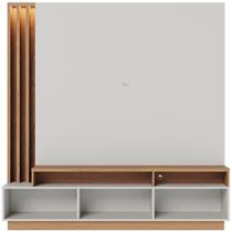 Estante Painel Para TV 65 Pol com LED Alencar C04 Off White Matte Freijó - Lyam Decor Estante Painel Para TV 65 Pol com LED Alencar C04 Off White Matte Freijó - Lyam Decor