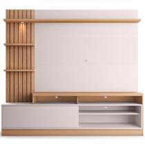 Estante Painel Para TV 65 Pol com LED Aracati C04 Freijó Off White Matte - Lyam Decor Estante Painel Para TV 65 Pol com LED Aracati C04 Freijó Off White Matte - Lyam Decor