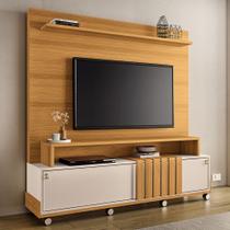 Estante Painel Para TV 65 Pol com Rodízios Cloud B01 Cinamomo Off White - Lyam Decor