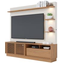 Estante Painel Para TV 70 Pol com LED Itapema C04 Freijó Off White Matte - Lyam Decor Estante Painel Para TV 70 Pol com LED Itapema C04 Freijó Off White Matte - Lyam Decor