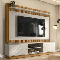 Estante Painel Para TV 75 Pol 215cm Guape Nature/Off Flex L06 - Mpozenato