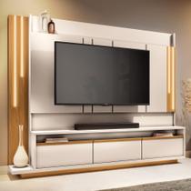 Estante Painel para TV 75 Pol com LED Mound B01 Off White Cinamomo - Lyam Decor