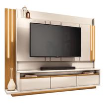 Estante Painel para Tv 75 Pol. Monzane H01 Off White/Cinamomo - Mpozenato