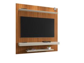 Estante Painel Para Tv Até 60 Pelegadas Ripado Em Pintura 3d Leme Luxo Sala E Quarto Completo Moderno Rack