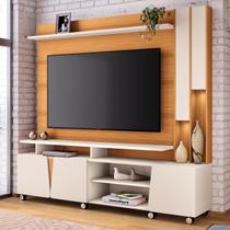 Estante Painel Tv 70 Pol 200cm com Led Derek Cinamomo/Off H01 - Mpozenato Estante Painel Tv 70 Pol 200cm com Led Derek Cinamomo/Off H01 - Mpozenato