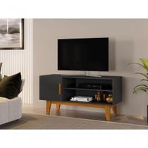 Estante Para 42' Sala Funcionalidade Design Versátil Cor:preto