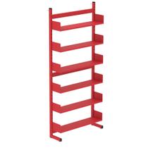 Estante Para Biblioteca Simples Pandin 2,30 m Vermelho Estante Para Biblioteca Simples Pandin 2,30 m Vermelho