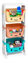 Estante para Brinquedos e Livros com 3 Gavetas - TopaMix