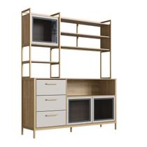 Estante para Cozinha Oak/Arenas/Dourado MX1066 Maxicasa Estante para Cozinha Oak/Arenas/Dourado MX1066 Maxicasa