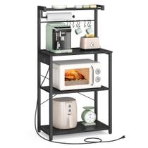 Estante para Cozinha VASAGLE 4 Camadas com Tomada Elétrica Carvão Estante para Cozinha VASAGLE 4 Camadas com Tomada Elétrica Carvão