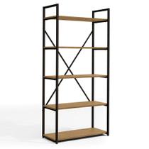 Estante para Escritório Fahen Freijó e Preta 150 cm