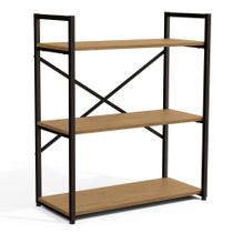 Estante para Escritório Fahen Freijó e Preta 85 cm Estante para Escritório Fahen Freijó e Preta 85 cm