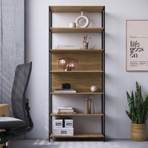 Estante Para Escritório Home Office Industrial Idea A03 Nogal Sevilha Preto - Lyam Decor Estante Para Escritório Home Office Industrial Idea A03 Nogal Sevilha Preto - Lyam Decor