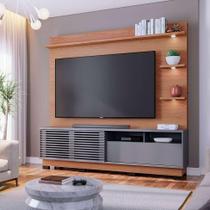Estante para Home Theater e TV até 70 Polegadas Campeche Feijó e Cinza
