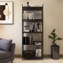 Estante para livro com 3 prateleiras pés com sapatas plásticas - Preto Estante para livro com 3 prateleiras pés com sapatas plásticas - Preto