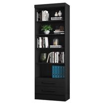 Estante para Livros 2 Gavetas 3420 Preto Fosco - Qmovi