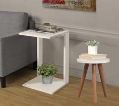 Estante Para Livros 2 Mesas Para Casa De Madeira Mdf OfWhite
