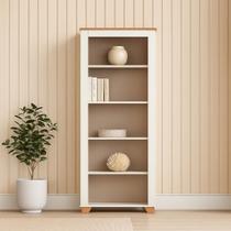 Estante para Livros 4 Prateleiras 178,8cmx78cm Ananda Cabecasa Madeiramadeira Off White/Mel Estante para Livros 4 Prateleiras 178,8cmx78cm Ananda Cabecasa Madeiramadeira Off White/Mel
