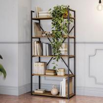 Estante para Livros 4 Prateleiras Freijó/Preto Fosco Li006 - Kappesberg