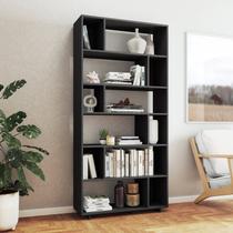 Estante para livros 5 prateleiras 12 nichos euforia yescasa preto Estante para livros 5 prateleiras 12 nichos euforia yescasa preto