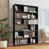 Estante para livros 5 prateleiras 12 nichos euforia yescasa preto Estante para livros 5 prateleiras 12 nichos euforia yescasa preto
