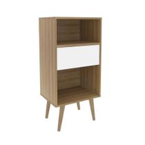 Estante para Livros Baixa 1 Gaveta E1715 Natural/Off White - Tecno