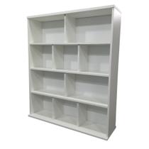 Estante Para Livros com 3 Prateleiras e 6 Divisórias MDF Branco