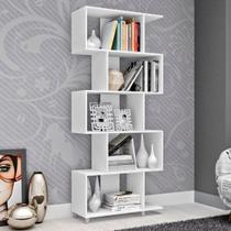 Estante para Livros com Nichos 5 Prateleiras Retrô Branco ESM209
