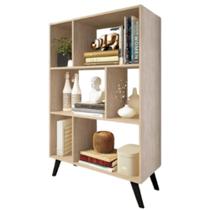 Estante Para Livros Com Nichos Retrô Patina Cor Marrom Arte Cas