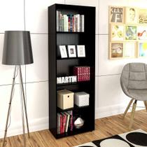 Estante Para Livros E Decoração Com 5 Nichos Multy Artely Preto