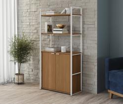 Estante para Livros Estilo Industrial LI041 Kappesberg cor Canela e Branco