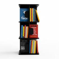 Estante Para Livros Giratória Compacta Para 120 Livros Preta.