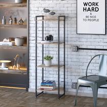 Estante para Livros Industrial Multiuso 4 Prateleiras 146x45cm Dynamica Yescasa