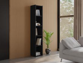 Estante Para Livros Janaina com 4 Prateleiras Preto - AJL Móveis Estante Para Livros Janaina com 4 Prateleiras Preto - AJL Móveis