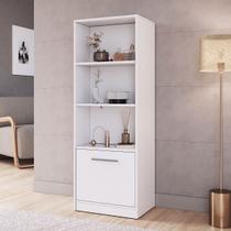 Estante para Livros Lock 1 Porta com Compartimento Oculto Branco - Art In Móveis Estante para Livros Lock 1 Porta com Compartimento Oculto Branco - Art In Móveis