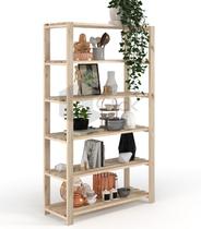 Estante Para Livros Madeira Pinus C 5 Prateleiras Big - Estilo e Funcionalidade para Seu Espaço AJLstore